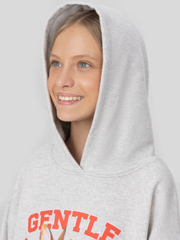 Худи для девочек серое с принтом и надписью gentle - Mark formelle фото 5