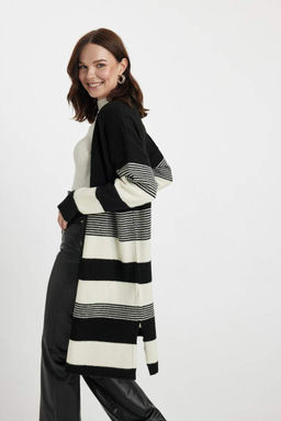 Кардиган стандартного кроя с V-образным вырезом - Defacto фото 8