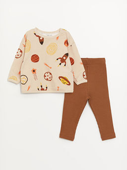 Bisiklet Yaka Bask?l? Erkek Bebek Pijama Tak?m