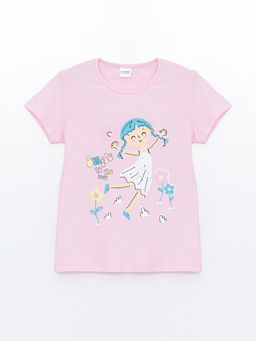 Bisiklet Yaka Bask?l? K?sa Kollu K?z ?ocuk Pijama Tak?m? - Waikiki фото 2