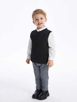 V Yaka Basic Erkek Bebek Triko S?veter - Waikiki фото 2