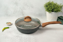 Сковорода 260/70мм Гармония МРАМОР пласт/руч. с кр. (п/у), с2652мр