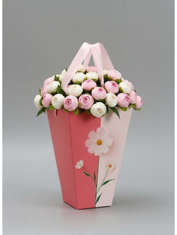 Цена за 2 шт. Переноска для цветов на лентах «Подарок», 17×25×9 см