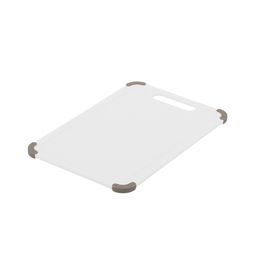 50425 GIPFEL Доска разделочная ECO 35х24 см с желобом для удержания жидкости, с силиконовыми ножками против скольжения. Материал: пластик, силикон. Цвет доски: белый, цвет ножек: серый