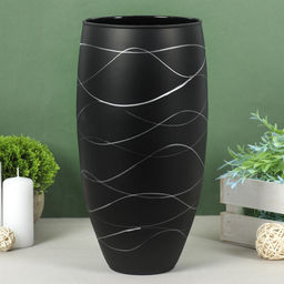 Ваза «Люксембург», серпантин, 3.1 л, h=30 см, стекло, чёрная