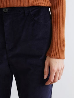 Dar Fit ?spanyol Pa?a Kad?n Kadife Pantolon