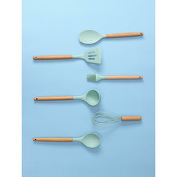 Набор кухонных принадлежностей Доляна «Лиам», 7 предметов, 33×12.5×12.5 см, бирюзовый