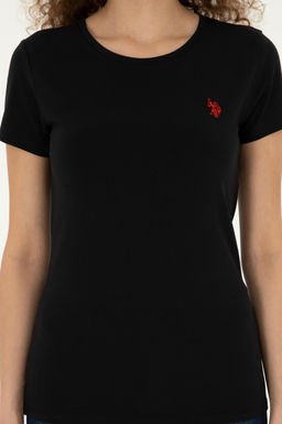 Женская черная базовая футболка - U.s. polo assn фото 6