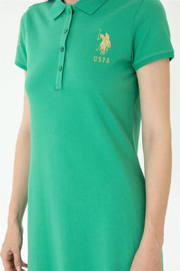 Женское зеленое трикотажное платье - U.s. polo assn фото 5