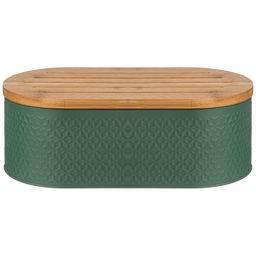 ХЛЕБНИЦА AGNESS 33,8Х18Х12СМ С 2-МЯ БАНКАМИ Д/СЫП. ПРОД. D10СМ, H11СМ, GREEN  фото 4