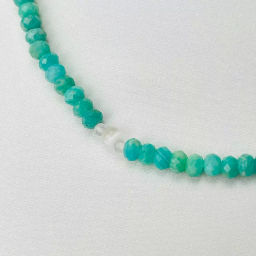 Бусы из Амазонита и Селенита 42 см +