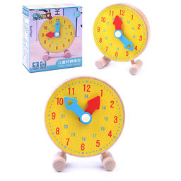 Часы деревянные, желтые в коробке