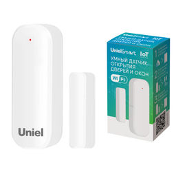 USN-A510 OS/WF WHITE Умный датчик открытия дверей и окон Wi-Fi, на батарейках AAA*2 (н/к). PUSH оповещение. Накладной. Белый. Голосовое управление+приложение UnielSmart. TM Uniel