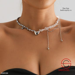 Комбинированное колье с сердечком