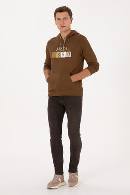 Erkek Regular Fit Kap__onlu Haki Sweatshirt - U.s. polo assn фото 4