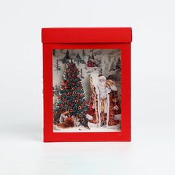Подарочная коробка новогодняя складная с 3D эффектом «Новогодняя акварель», 18×23×14 см