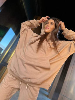 Костюм женский оверсайз с джогерами, мокко, единый размер - Knitka wear фото 5