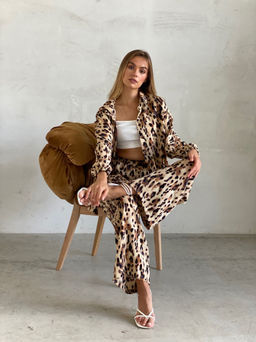 Martichelli Брюки коричнево-бежевые с принтом  фото 3