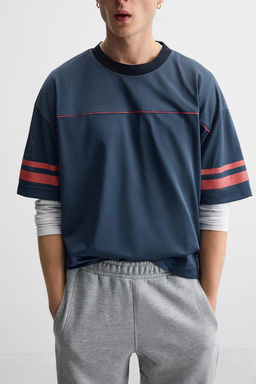 NUMBERED MESH TEXTURED T-SHIRT - Zara фото 6