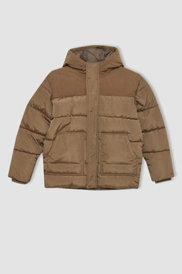 Водоотталкивающее пальто с капюшоном для мальчика - Defacto фото 8