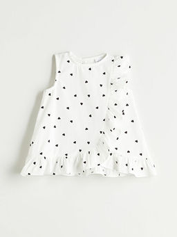 Bisiklet Yaka Bask?l? K?z Bebek Bluz ve Tayt 2li