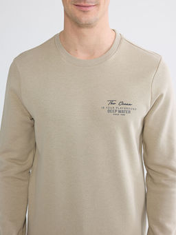 Bisiklet Yaka Erkek Kal?n Sweatshirt