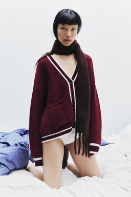 KNIT CARDIGAN WITH TRIM