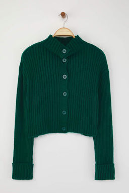 TRENDYOLMILLA Gri Crop Yumusak Dokulu Dik Yaka Triko H?rka TWOAW22HI0174 фото 6