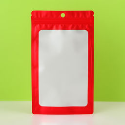 Цена за 100 шт. Пакет Зип - лок с окном, с еврослотом, красный, 12×18 см