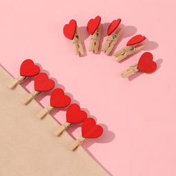 Цена за 2 шт. Прищепки для шитья «С сердцем», 3,5 × 2 × 1 см, 10 шт, цвет красный
