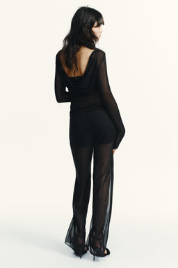 FLOWING SEMI-SHEER TROUSERS - Zara фото 7