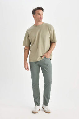 Yazl?k Gabardin Chino Kanvas Pantolon Slim Fit Dar Kesim Dar Paca Cepli - Defacto фото 3