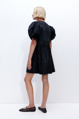 Vestido de manga puffy con tiras de anudar - H&m фото 4