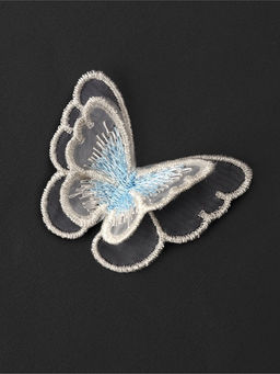 Аппликация для одежды «Бабочка», текстильная, 5×4 см, 10 шт., белая, голубая