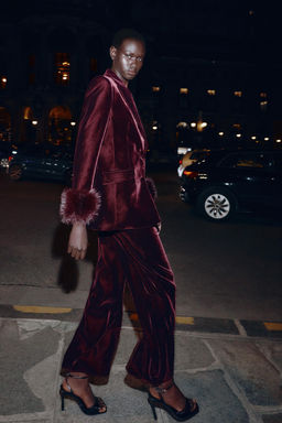 VELVET WIDE-LEG TROUSERS - Zara фото 4