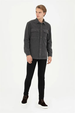 Мужская рубашка антрацитового цвета с длинным рукавом - U.s. polo assn фото 4