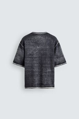 CAMISETA PUNTO ESTAMPADO LAVADO / Azul lavado - Zara фото 8