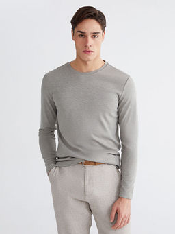 Bisiklet Yaka Uzun Kollu Erkek Ti??rt