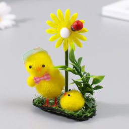 Фигурка пасхальная «Цыпа и цыпленок на лужайке с одуванчиком», 4.5×6×10.5 см