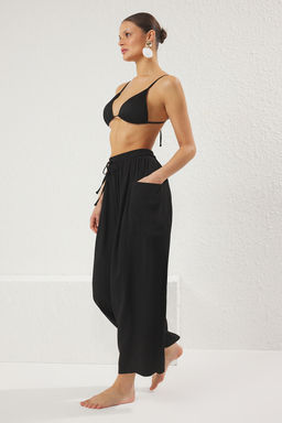 TRENDYOLMILLA Siyah Dokuma Plaj Pantolon TBESS24PL00007 фото 15