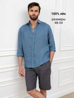 Шорты мужские Лен Графит - Modamica фото 2