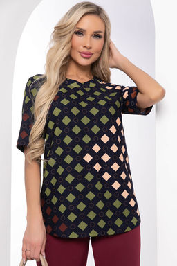 Джемпер Эмина (темно-синий/геометрия) Б8404