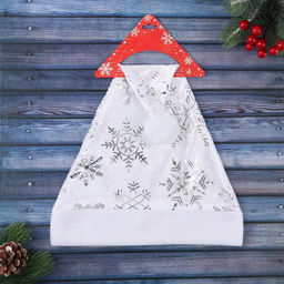 Колпак новогодний Белый со снежинками 28х38 см, белый - Зимнее волшебство фото 7