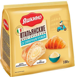 Яшкино, мини-круассаны со сливочным кремом, 180 г