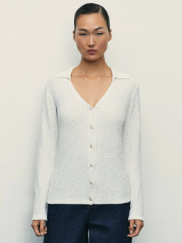 Кардиган из хлопка с пайетками / Zarina фото 3