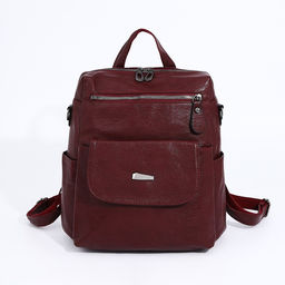 Рюкзак женский из искусственной кожи на молнии, 2 кармана, цвет бордовый - Simaland фото 2