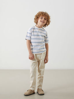 Bisiklet Yaka ?izgili Erkek ?ocuk Ti??rt