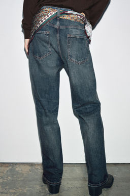 ZW COLLECTION BAGGY JEANS WITH SCARF DETAIL LOW-RISE - Zara фото 3