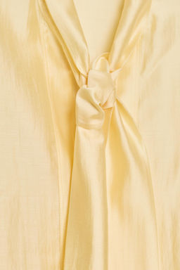 CAMISA SATINADA LAZADAS ZW COLLECTION / Amarillo - Zara фото 7
