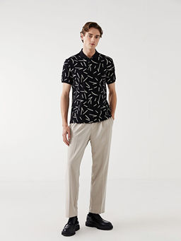 Polo Yaka K?sa Kollu Desenli Pike Erkek Ti??rt